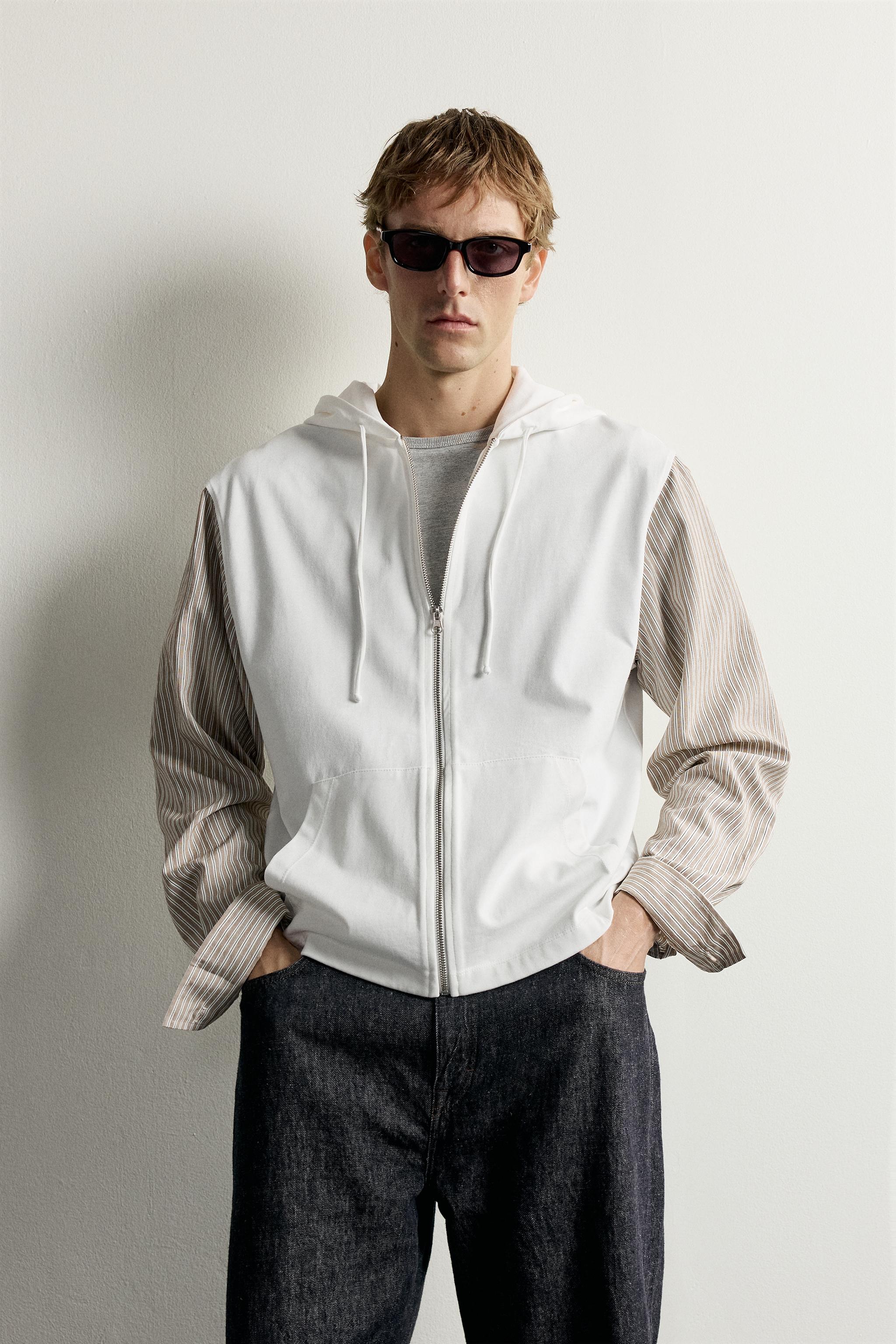 CONTRAST ZIP-UP HOODIE